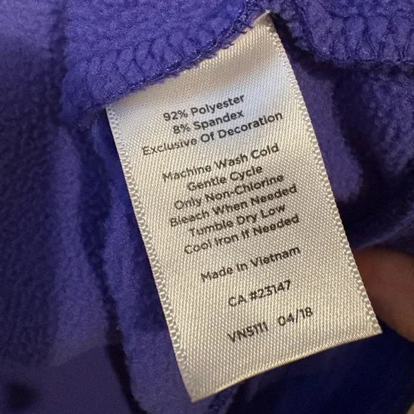Women's T by Talbots‎ Fleece Full Zip Athletic Jacket Purple Size Small - Picture 7 of 7